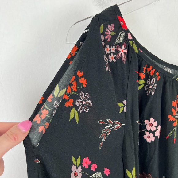 Velvet Graham & Spencer Vivian Floral Print Cold-shoulder Top Size Small S A1689 - Picture 6 of 11